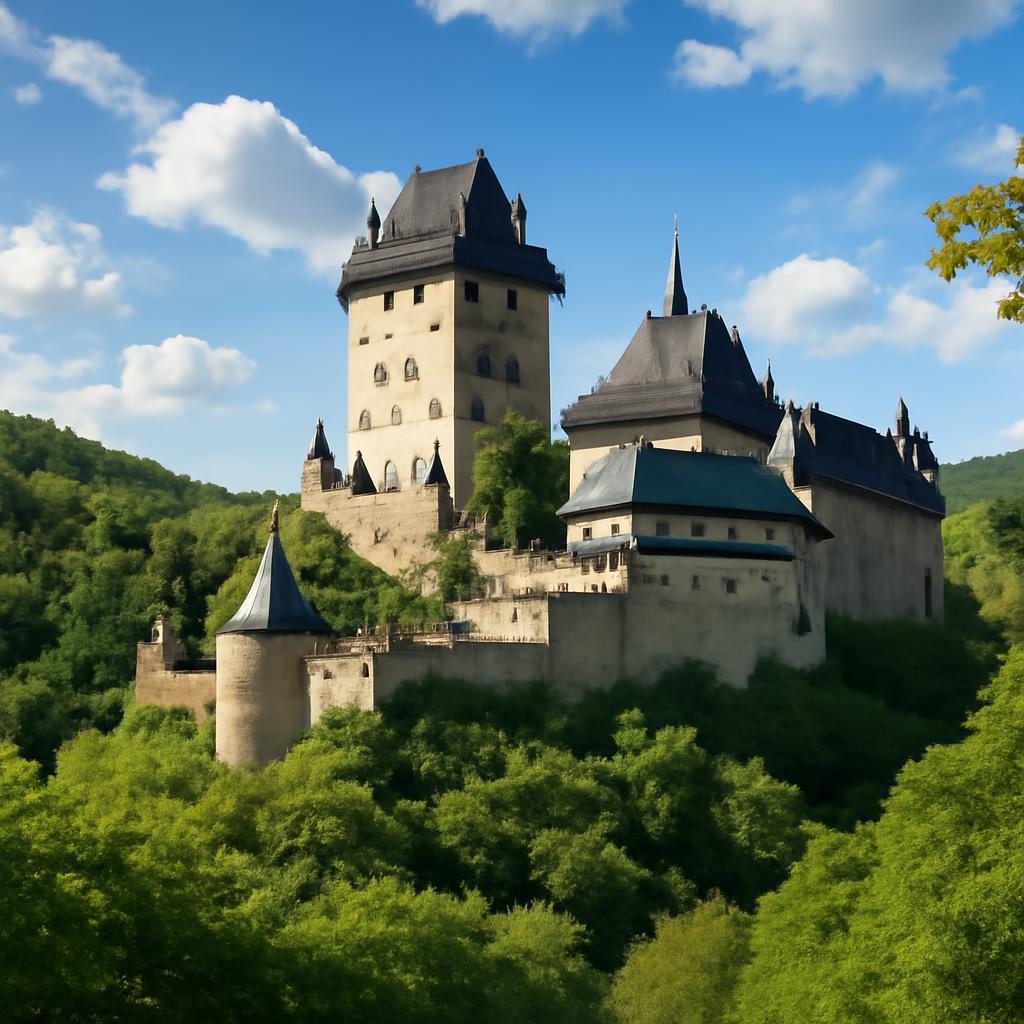 Hrad Karlštejn v okolí Prahy – tip na letní výlet do hodiny od města