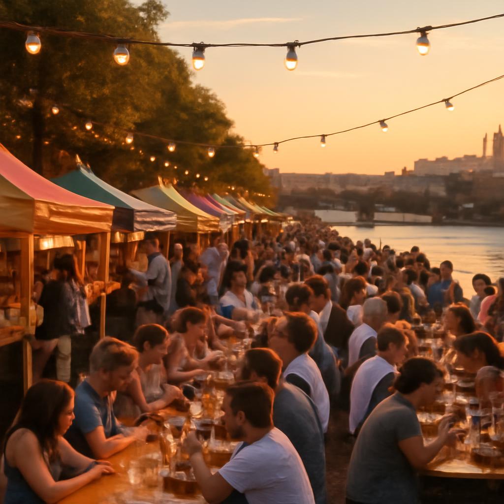 Letní street food festival na pražské náplavce u Vltavy