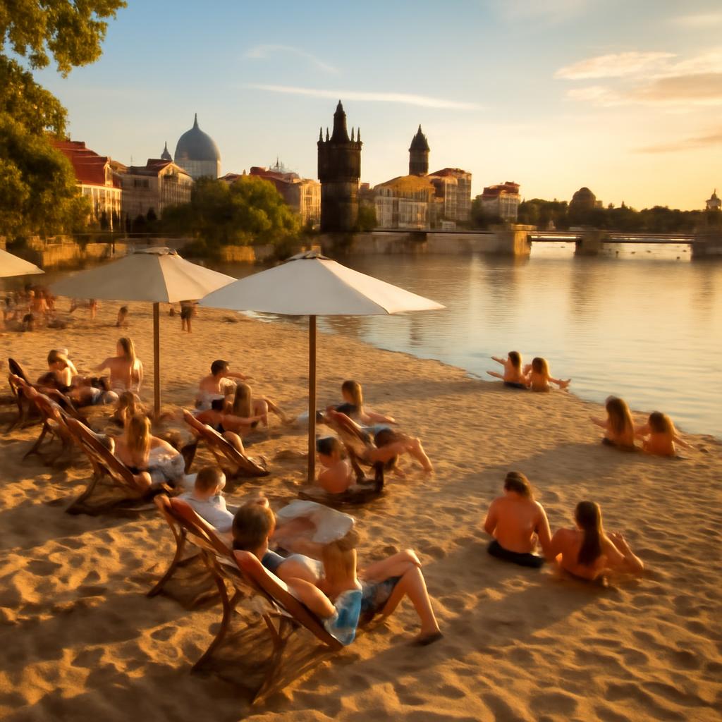 Žluté lázně – léto u Vltavy v Praze