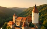 Hrad Křivoklát nad údolím Berounky v létě