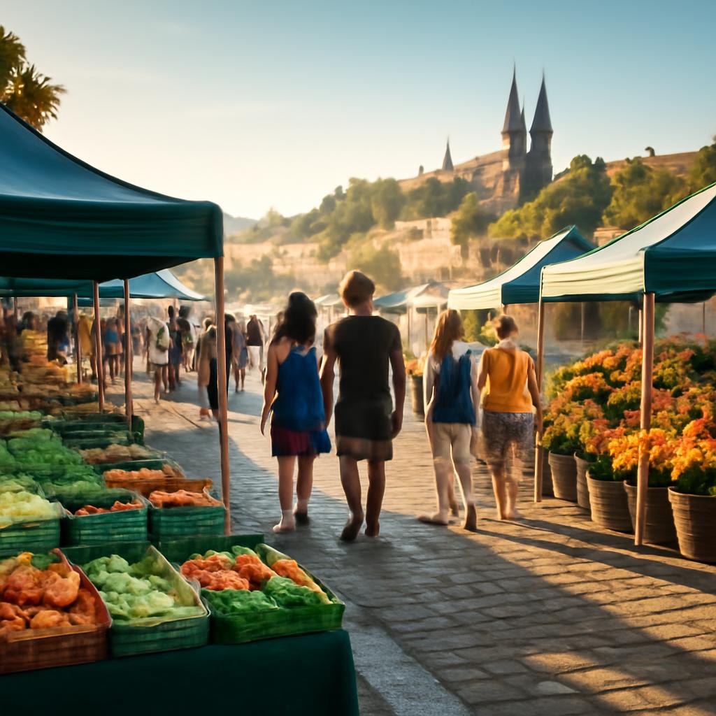 Farmářské trhy na náplavce v Praze – sobotní ráno u Vltavy
