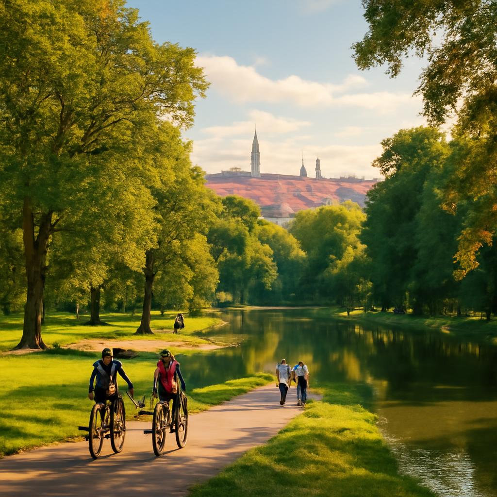 Park Stromovka v Praze na konci léta