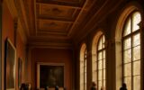 Interiér pražské galerie s podzimním světlem