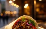 Kebab s čerstvou zeleninou v pražském bistru